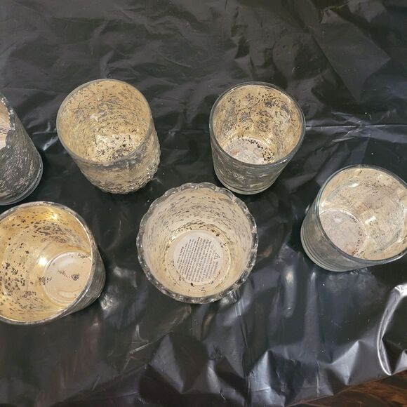 10 pcs crackled look glass with silver/gold inlay some new votive candle holder - Picture 3 of 11